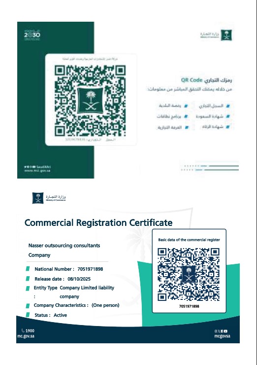 Saudi Commercial Registration Certificate